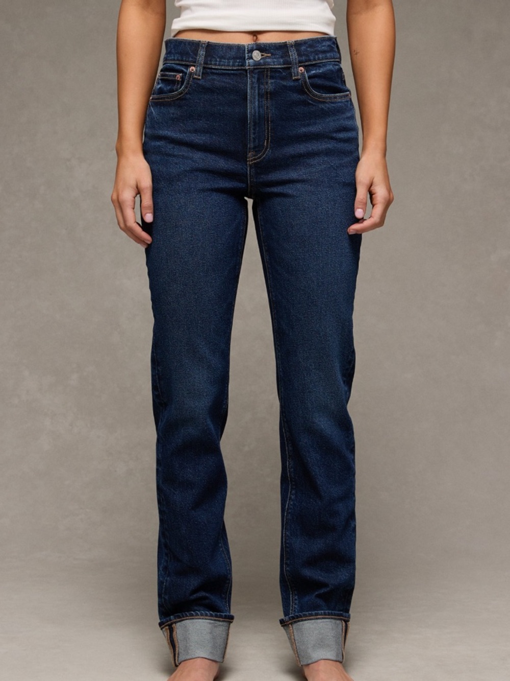 American Eagle Outfitters Super High Rise Straight Leg Jeans